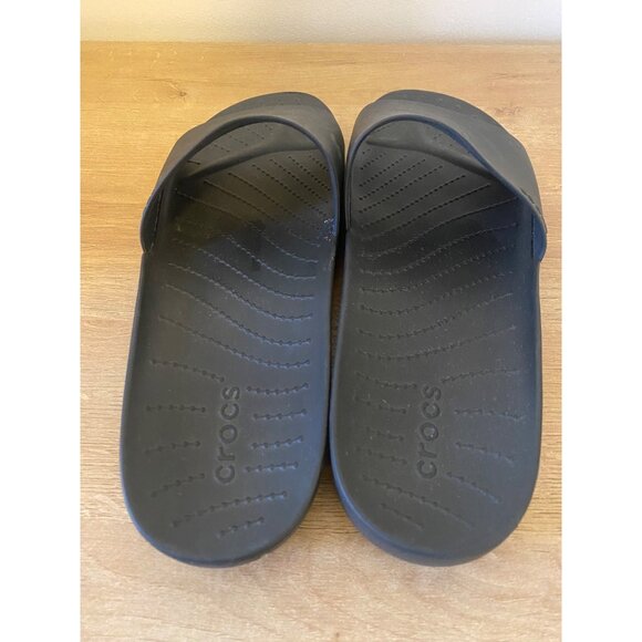 Crocs Black Slide Sandals Women's Size 10 - Picture 3 of 5